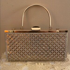 Elegant Gold and Silver Clutch Bag